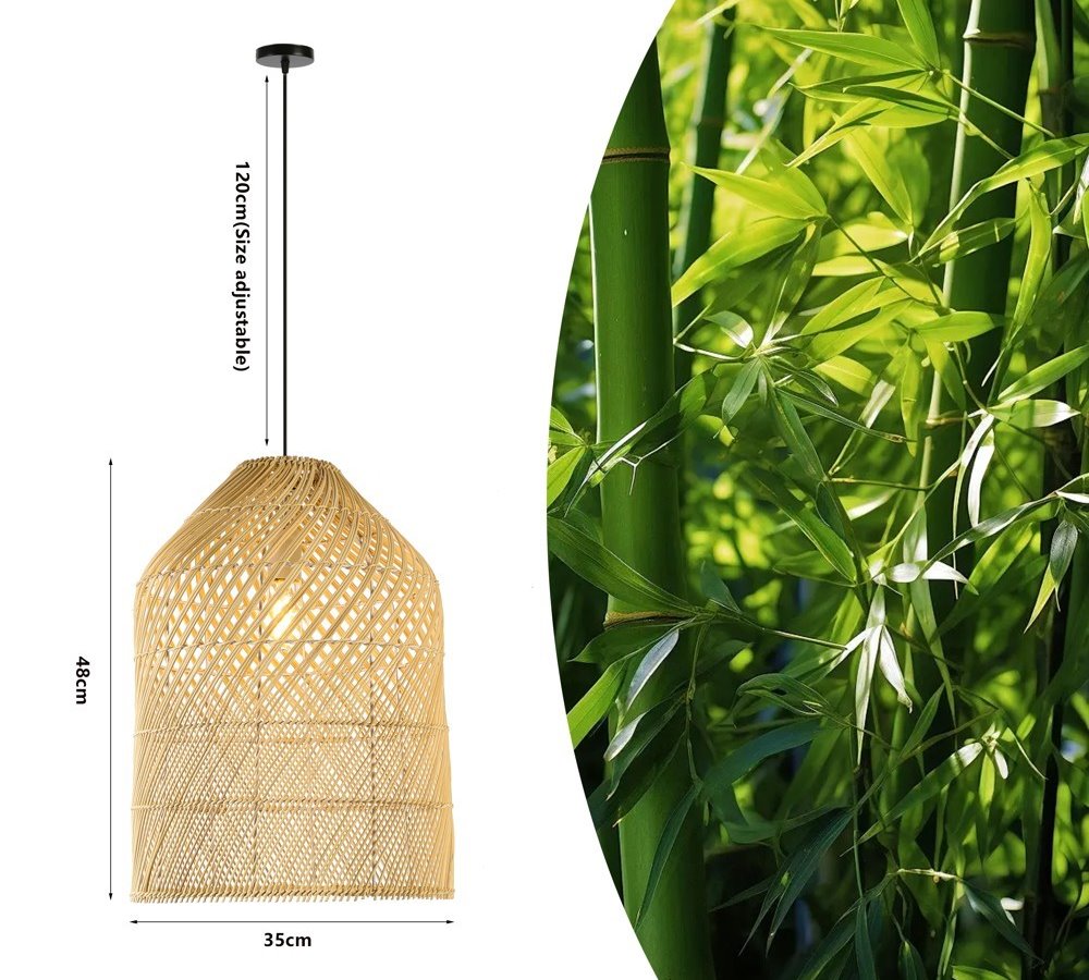 IMMAX BOHO PELO designové závěsné svítidlo, D35cm, E27, přírodní ratan