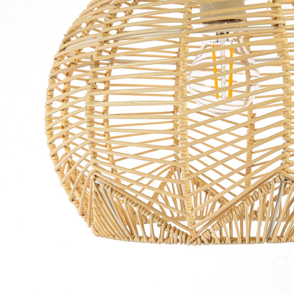 IMMAX BOHO PELO designové závěsné svítidlo, D30cm, E27, přírodní ratan