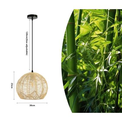 IMMAX BOHO PELO designové závěsné svítidlo, D30cm, E27, přírodní ratan