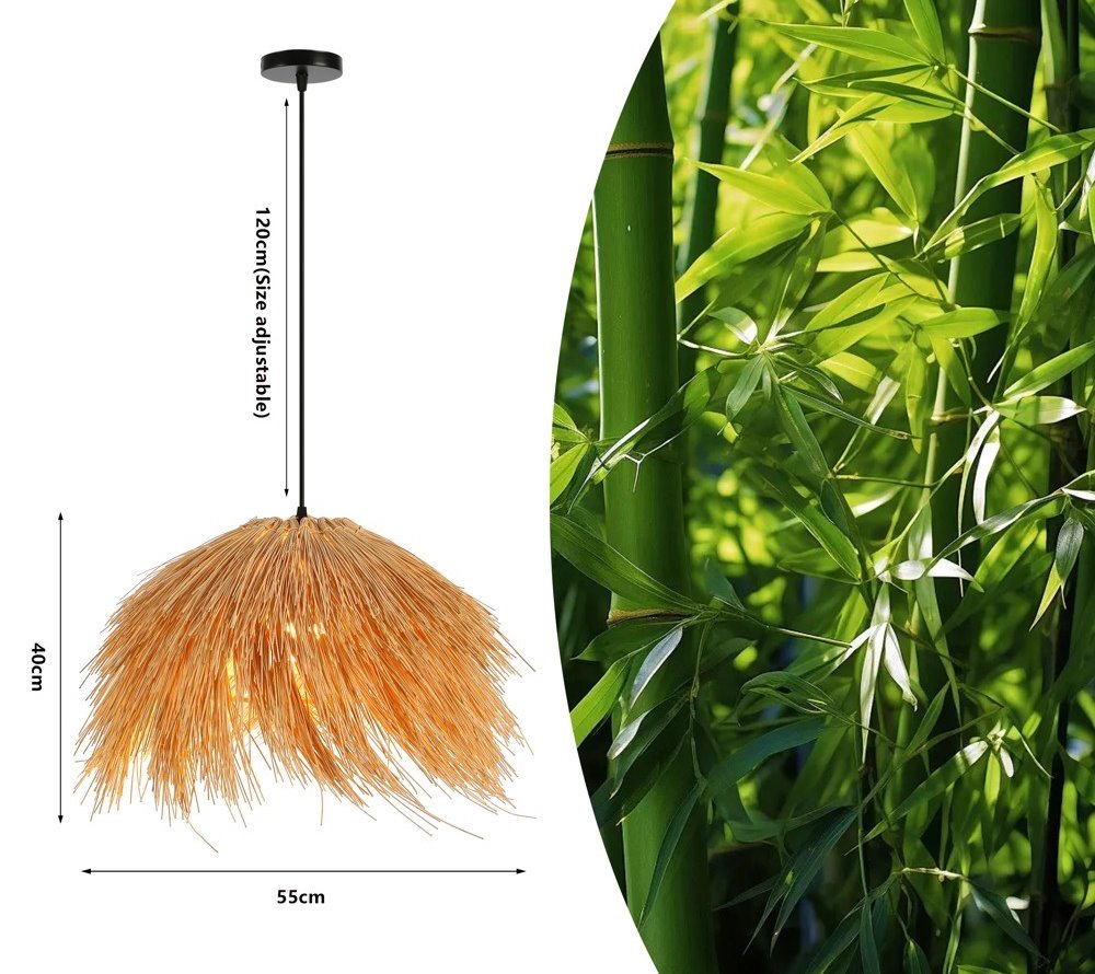IMMAX BOHO NATURALEZA designové závěsné svítidlo, D55cm, E27, přírodní ratan
