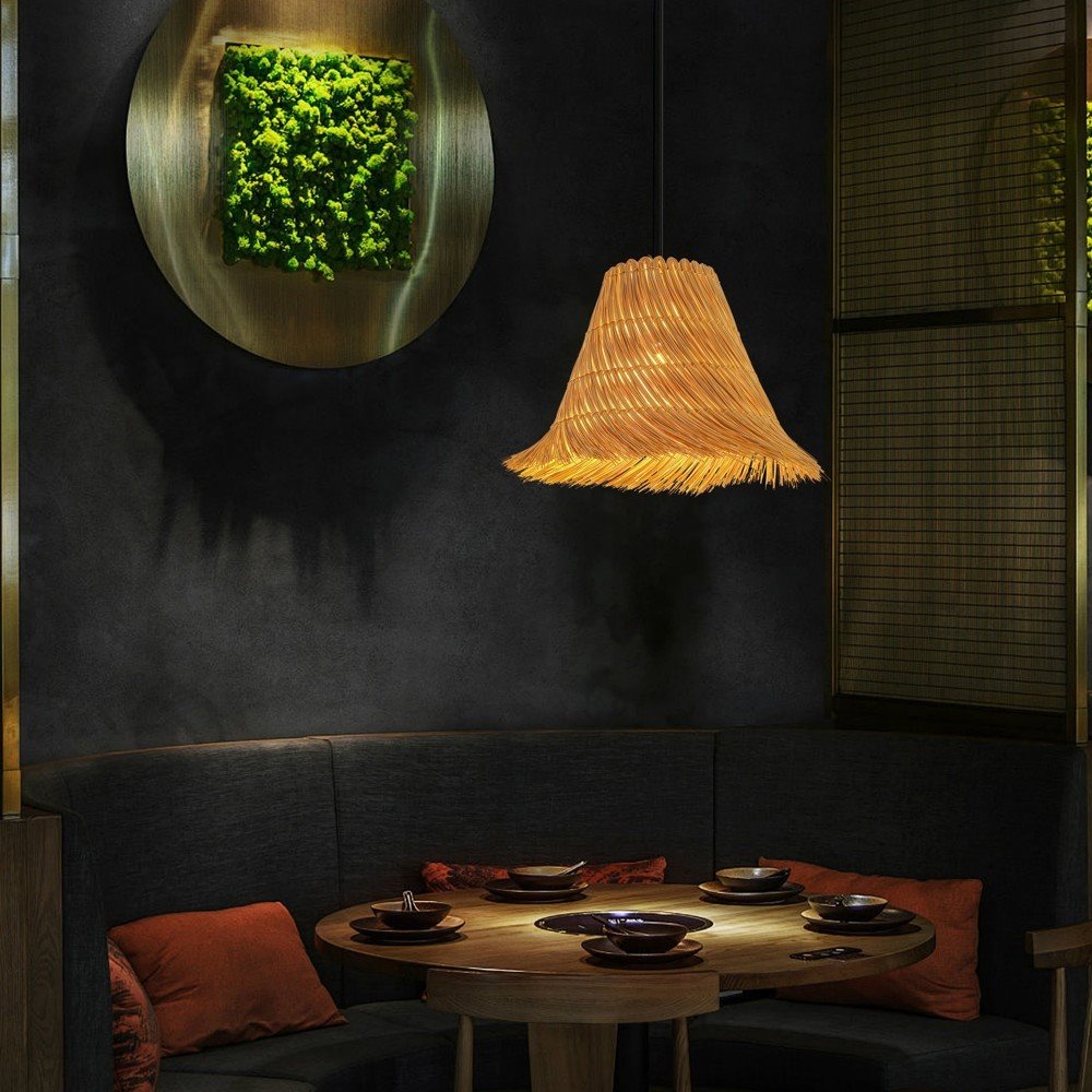 IMMAX BOHO NATURALEZA designové závěsné svítidlo, D45cm, E27, přírodní ratan