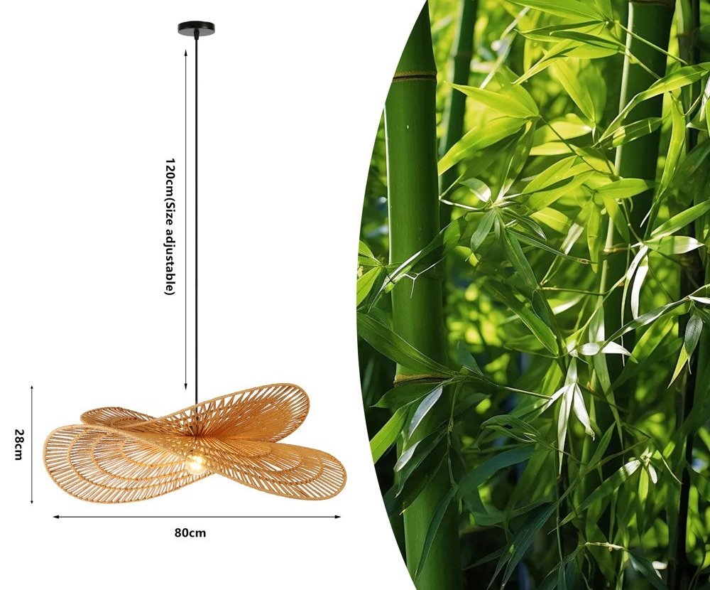 IMMAX BOHO MARIPOSA designové závěsné svítidlo, D80cm, E27, přírodní juta