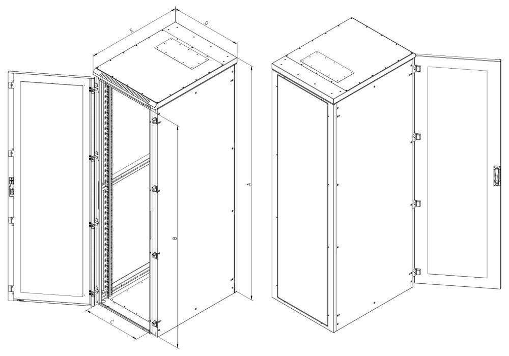 Triton 19" rozvaděč stojanový 32U/600x800 IP54,tříbod.z.,pro montáž chl.j.