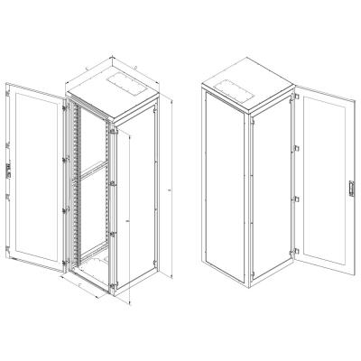 Triton 19' rozvaděč stojanový 27U/600x600 IP54,2-bod.z.,pro mon.chl.j.RAL7035