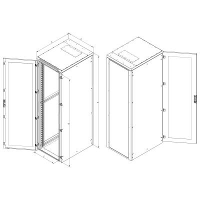 Triton 19" rozvaděč stojanový 32U/600x800 IP54,tříbod.z.,pro montáž chl.j.