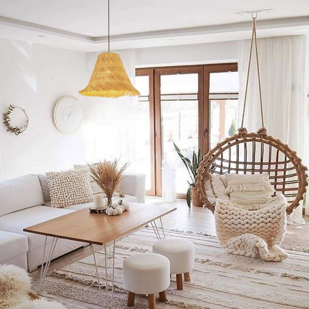 IMMAX BOHO NATURALEZA designové závěsné svítidlo, D45cm, E27, přírodní ratan