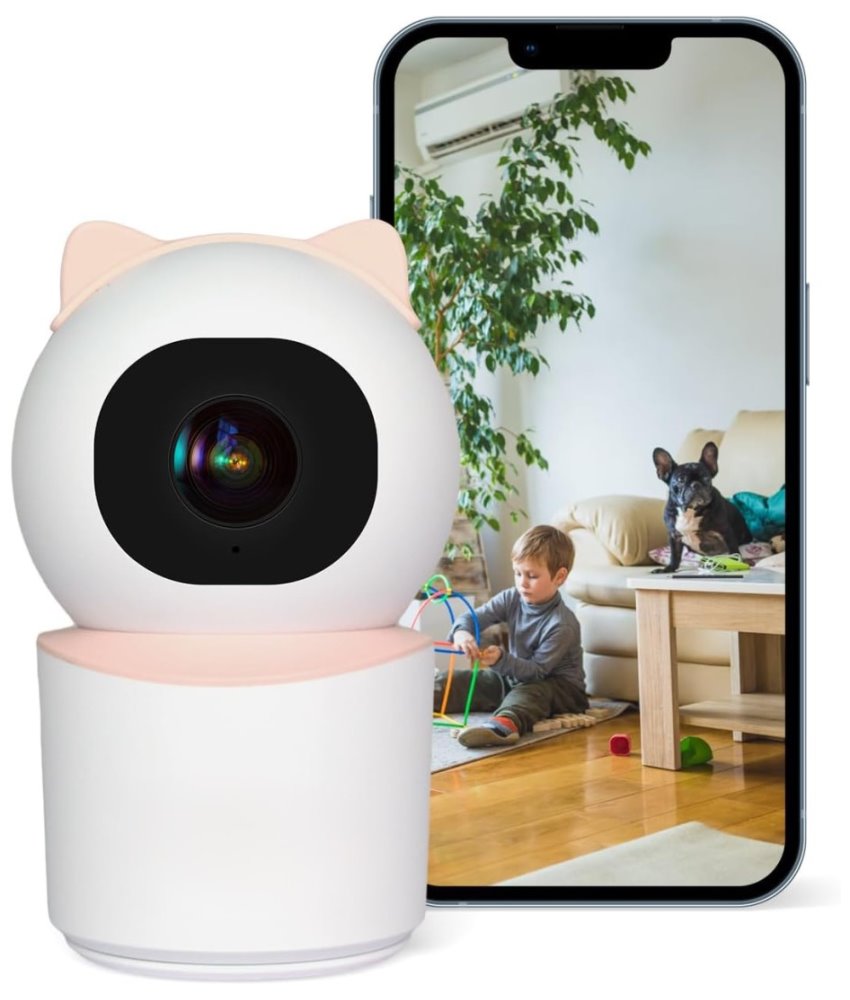 IMMAX NEO LITE SMART Security vnitřní kamera BABY, 355° 50°, P/T, Wi-Fi, 4MP, růžová, TUYA