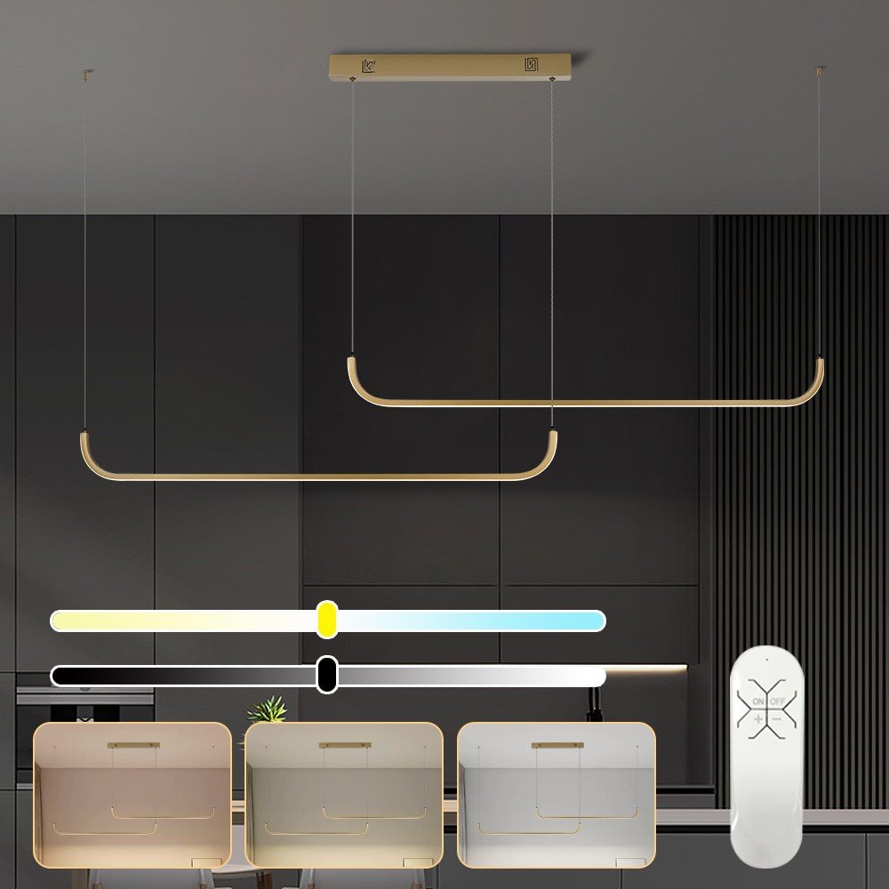 IMMAX NEO PATTINI SMART závěsné svítidlo dvojité 160-280cm, 53W, 3640lm zlaté Zigbee 3.0, TUYA