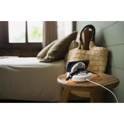 IMMAX multifunkční stolní hodiny CLOCK/ Qi bezdrátová nabíječka 3v1/ 5W/10W/ podsvícení/ bílé