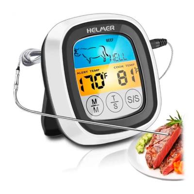 HELMER digitální vpichový kuchyňský teploměr TM 23/ LCD displej/ - 20 až 300 °C/ černo-stříbrný