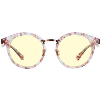 GUNNAR kancelářske/herní brýle FLOWER POWER PRETTY IN PINK * jantárová skla * BLF 65 * GUNNAR focus