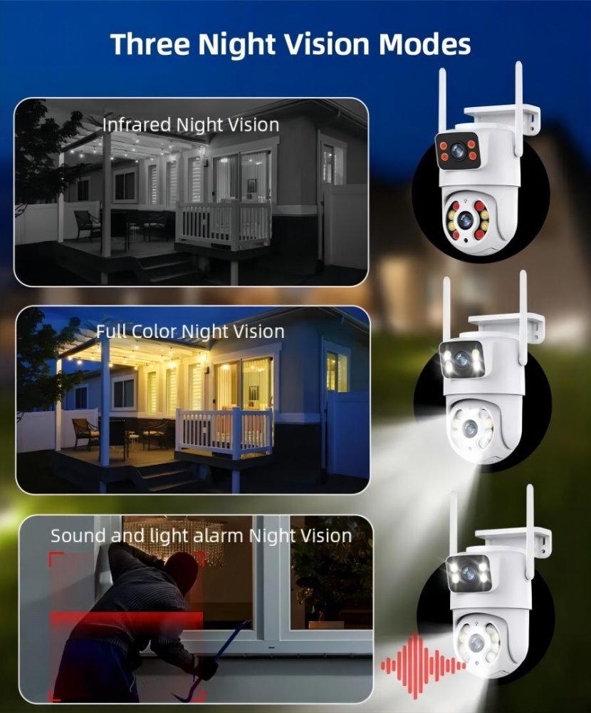 IMMAX NEO LITE SMART Security venkovní kamera DOUBLE , 355° 90° P/T, Wi-Fi, 2x 2MP, ONVIF, TUYA
