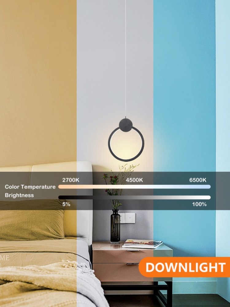 IMMAX NEO LITE OVALE SMART závěsné svítidlo černé 26cm 18W s podporou BEACON, Wi-Fi, TUYA