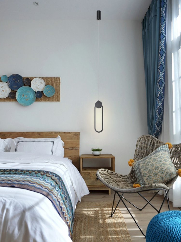 IMMAX NEO LITE OVALE SMART závěsné svítidlo černé 40x12cm 22W s podporou BEACON, Wi-Fi, TUYA