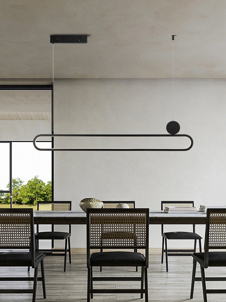 IMMAX NEO LITE OVALE SMART závěsné svítidlo černé 122cm 50W s podporou BEACON, Wi-Fi, TUYA