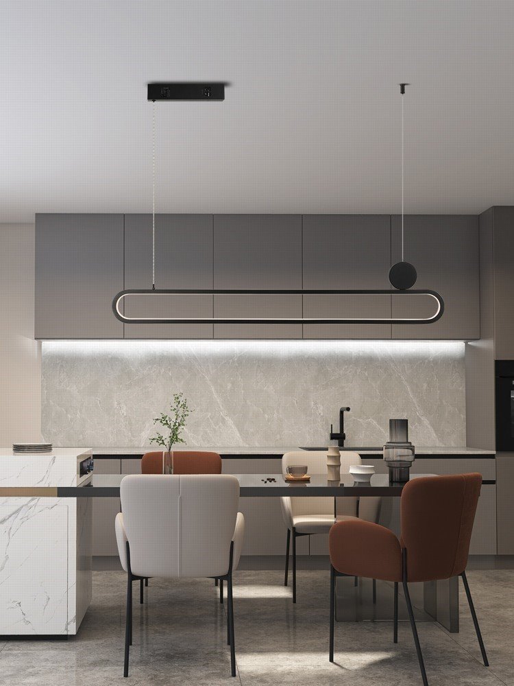 IMMAX NEO LITE OVALE SMART závěsné svítidlo černé 122cm 50W s podporou BEACON, Wi-Fi, TUYA