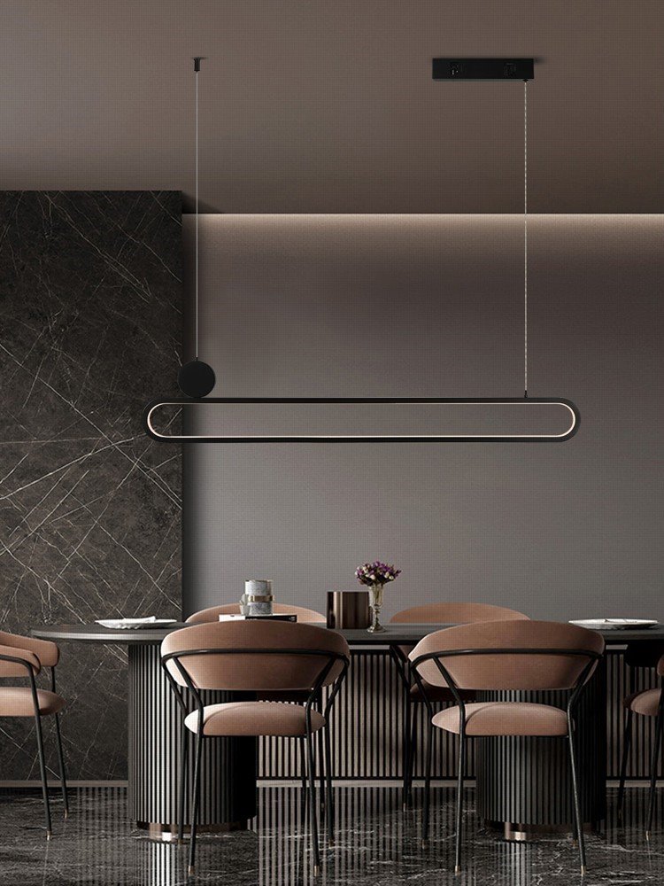 IMMAX NEO LITE OVALE SMART závěsné svítidlo černé 122cm 50W s podporou BEACON, Wi-Fi, TUYA