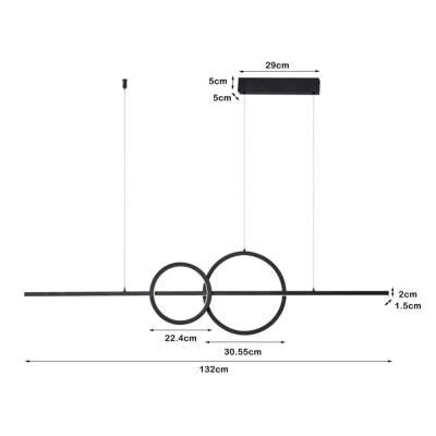 IMMAX NEO LITE RONDAS SMART závěsné svítidlo černé 131cm 56W s podporou BEACON, Wi-Fi, TUYA