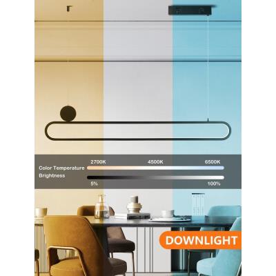 IMMAX NEO LITE OVALE SMART závěsné svítidlo černé 122cm 50W s podporou BEACON, Wi-Fi, TUYA