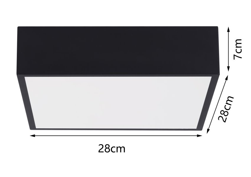 IMMAX NEO CANTO SLIM Smart stropní svítidlo 28x28cm 22W 1610lm černé Zigbee 3.0, TUYA