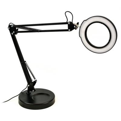 IMMAX LED stolní lampička ZOOM/ s lupou/ 12W/ 5V/2A/ stmívatelná/ černá