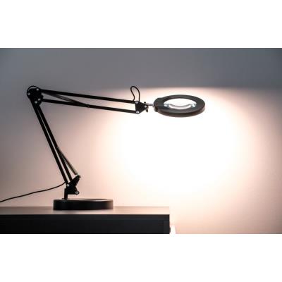 IMMAX LED stolní lampička ZOOM/ s lupou/ 12W/ 5V/2A/ stmívatelná/ černá