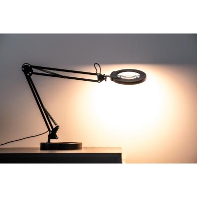 IMMAX LED stolní lampička ZOOM/ s lupou/ 12W/ 5V/2A/ stmívatelná/ černá