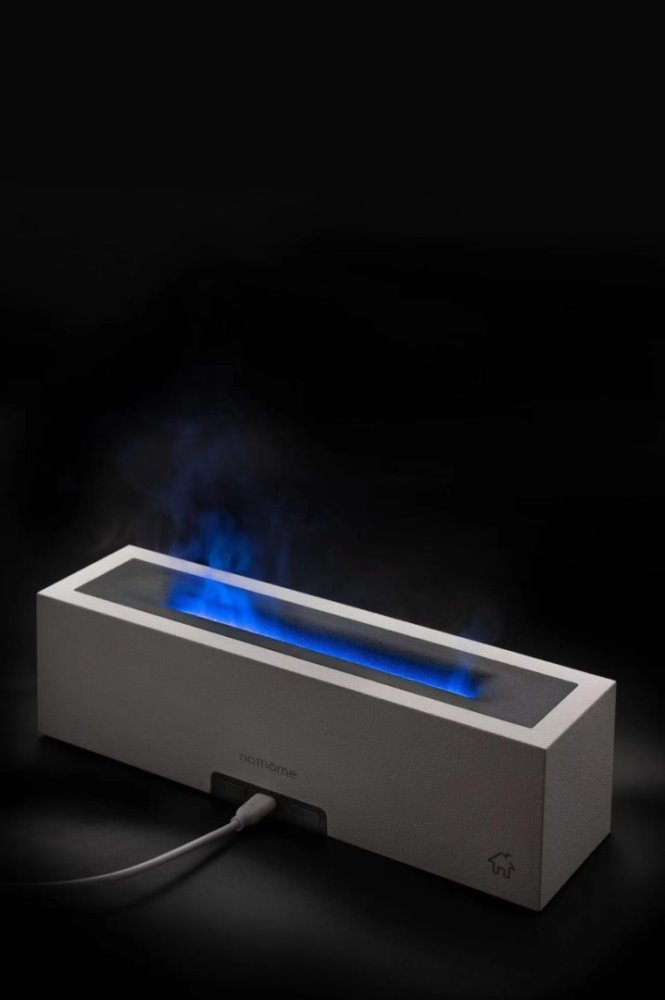 IMMAX aroma difuzér a zvlhčovač vzduchu FLAME s imitací plamene/ 10W/ DC5V, 2A/ objem 200ml/ bílý