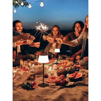 IMMAX venkovní solární LED stolní lampička BONITO/ 4W/ 200lm/ CCT/ 5000K/ stmívatelná/ IP44/ černá