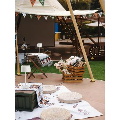 IMMAX venkovní solární LED stolní lampička CARO/ 4W/ 150lm/ CCT/ 3000K/ stmívatelná/ IP44/ bílá