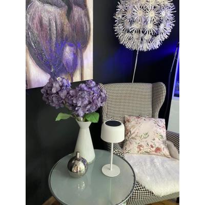 IMMAX venkovní solární LED stolní lampička CARO/ 4W/ 150lm/ CCT/ 3000K/ stmívatelná/ IP44/ bílá