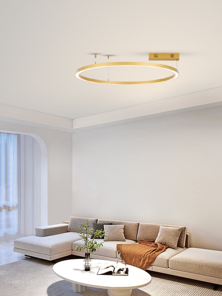 IMMAX NEO FINO NEW SMART závěsné svítidlo 1 kruh, 80cm, 60W, zlaté, Zigbee 3.0, TUYA