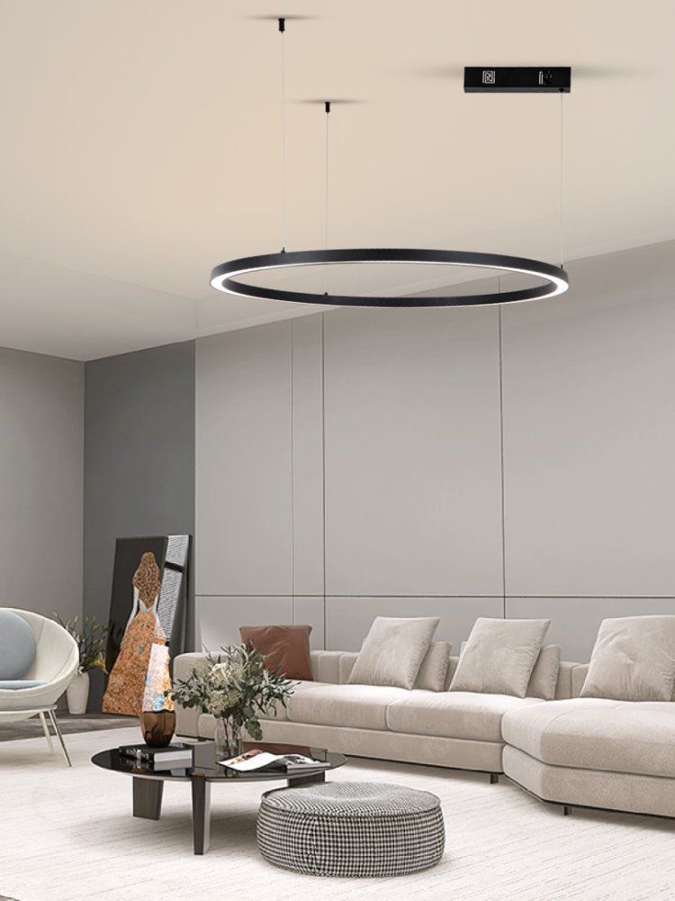 IMMAX NEO FINO NEW SMART závěsné svítidlo 1 kruh, 80cm, 60W, černé, Zigbee 3.0, TUYA