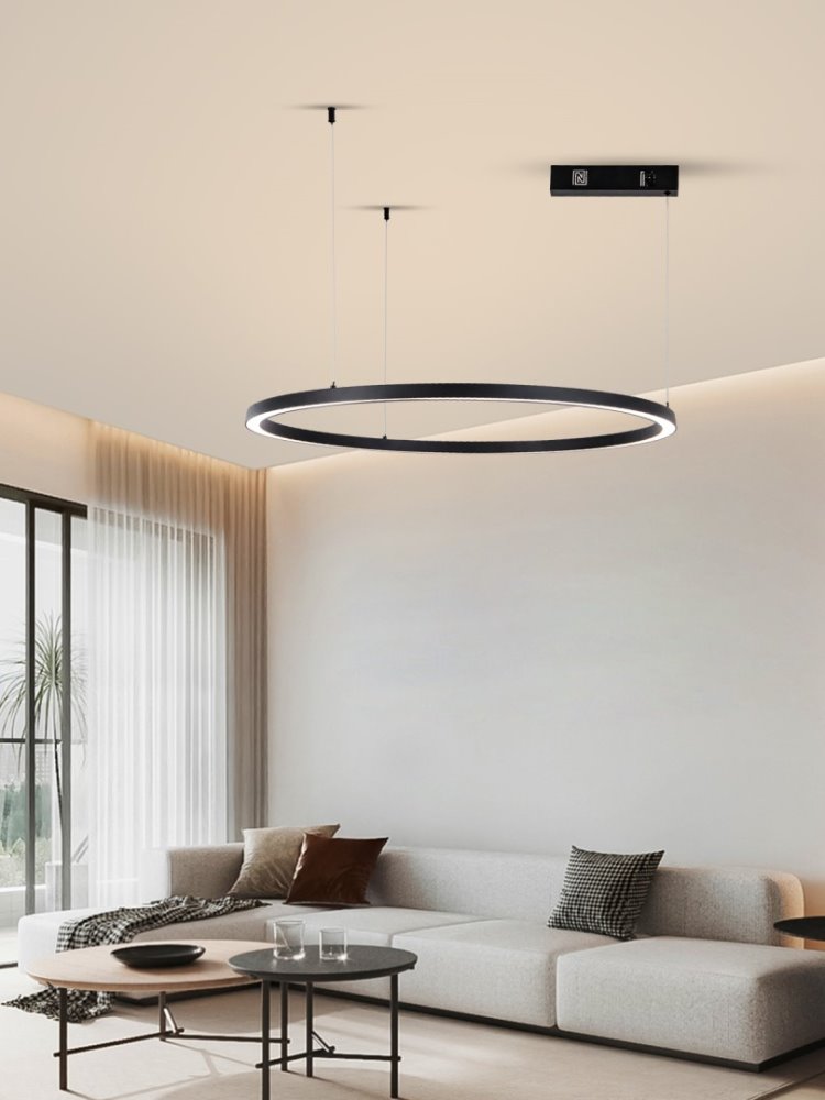 IMMAX NEO FINO NEW SMART závěsné svítidlo 1 kruh, 80cm, 60W, černé, Zigbee 3.0, TUYA