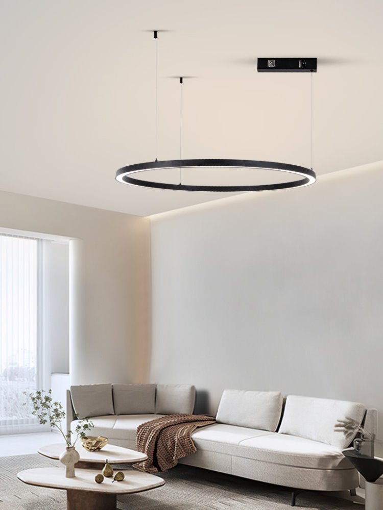 IMMAX NEO FINO NEW SMART závěsné svítidlo 1 kruh, 80cm, 60W, černé, Zigbee 3.0, TUYA