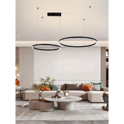 IMMAX NEO FINO NEW SMART závěsné svítidlo 2 kruhy, 60+80cm, 93W, černé, Zigbee 3.0, TUYA