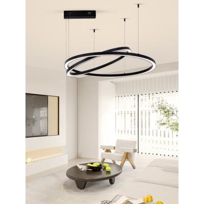IMMAX NEO FINO NEW SMART závěsné svítidlo 2 kruhy, 60+80cm, 93W, černé, Zigbee 3.0, TUYA