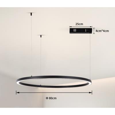 IMMAX NEO FINO NEW SMART závěsné svítidlo 1 kruh, 80cm, 60W, černé, Zigbee 3.0, TUYA