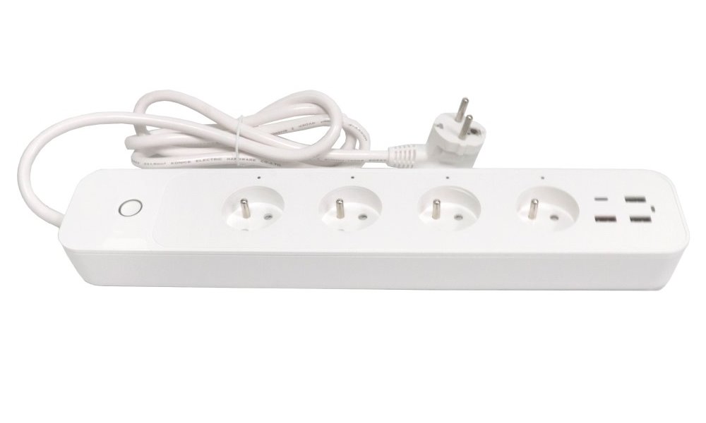 IMMAX NEO LITE SMART chytrý prodlužovací přívod/ 4x FR zásuvka/ 3x USB/ 1x USB-C/ Power delivery/ Wi-Fi/ bílý/ TUYA