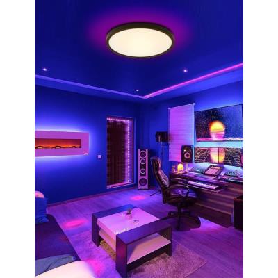 IMMAX NEO LITE TUDO SMART stropní svítidlo s RGB podsvícením 40cm, 50W Wi-Fi černá, TUYA