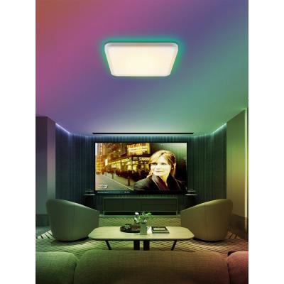 IMMAX NEO LITE TUDO SMART stropní svítidlo s RGB podsvícením 40x40cm, 50W Wi-Fi bílá, TUYA
