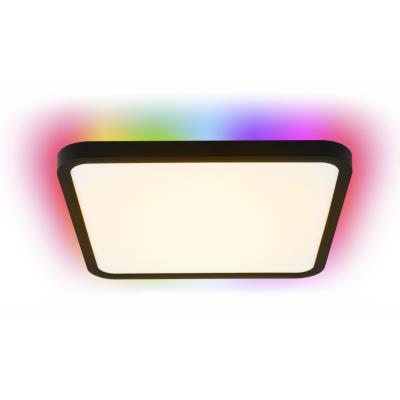 IMMAX NEO LITE TUDO SMART stropní svítidlo s RGB podsvícením 40x40cm, 50W Wi-Fi černá, TUYA