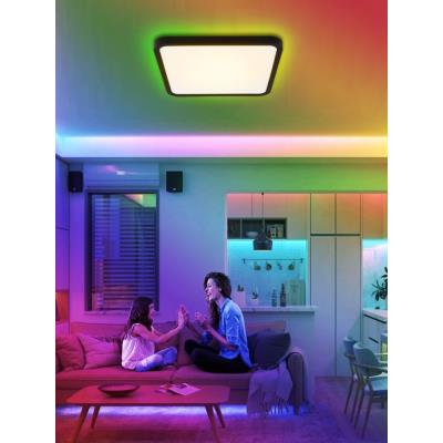 IMMAX NEO LITE TUDO SMART stropní svítidlo s RGB podsvícením 40x40cm, 50W Wi-Fi černá, TUYA