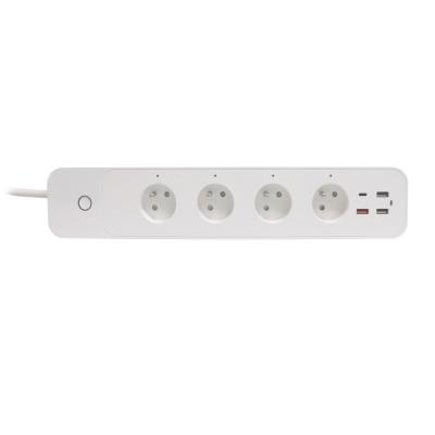 IMMAX NEO LITE SMART chytrý prodlužovací přívod/ 4x FR zásuvka/ 3x USB/ 1x USB-C/ Power delivery/ Wi-Fi/ bílý/ TUYA