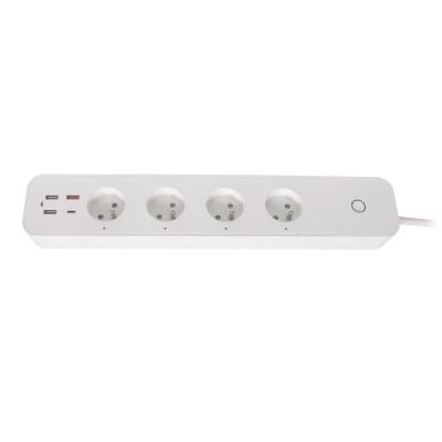 IMMAX NEO LITE SMART chytrý prodlužovací přívod/ 4x FR zásuvka/ 3x USB/ 1x USB-C/ Power delivery/ Wi-Fi/ bílý/ TUYA