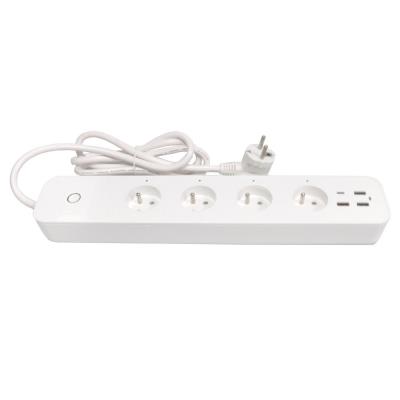 IMMAX NEO LITE SMART chytrý prodlužovací přívod/ 4x FR zásuvka/ 3x USB/ 1x USB-C/ Power delivery/ Wi-Fi/ bílý/ TUYA