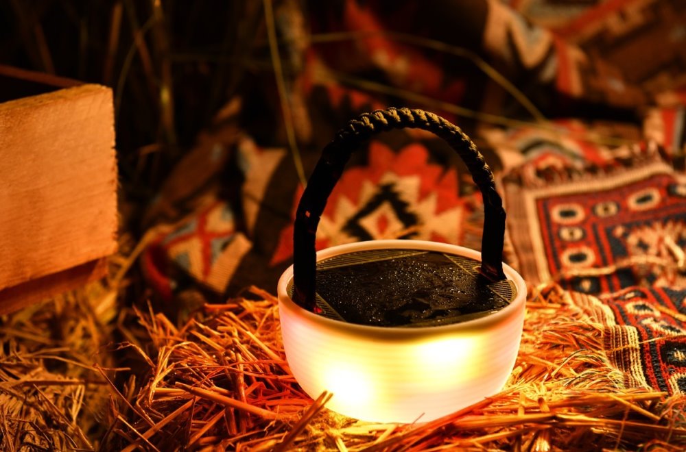 IMMAX solární kempingová lampička s integrovaným RGB LED světelným řetězem/ 10W/ IP65/ USB-C