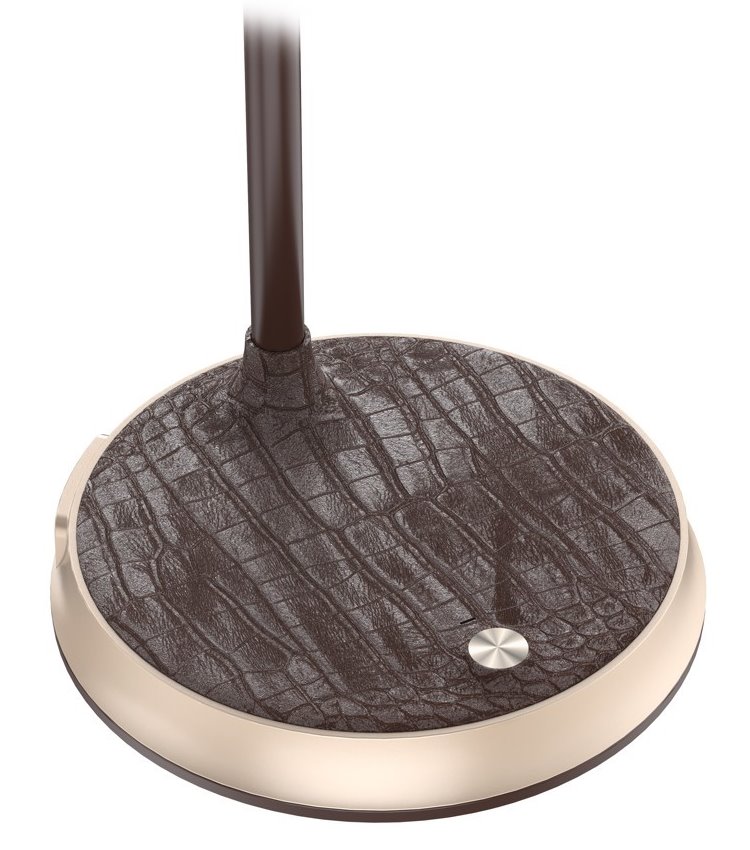 IMMAX LED stolní lampička FINCH/ Qi nabíjení/ 9W/ 12V/2A/ stmívatelná/ hnědá + zlaté prvky