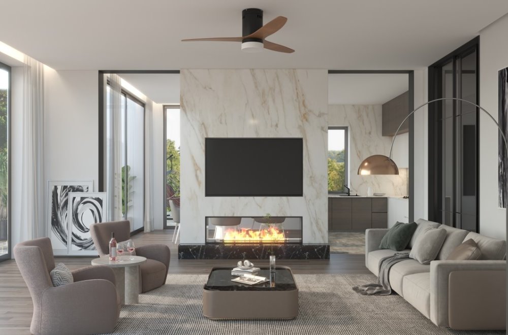 IMMAX NEO LITE VENTO SMART stropní svítidlo s ventilátorem 18W TUYA Wi-Fi hnědo-černé