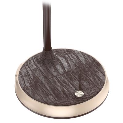 IMMAX LED stolní lampička FINCH/ Qi nabíjení/ 9W/ 12V/2A/ stmívatelná/ hnědá + zlaté prvky